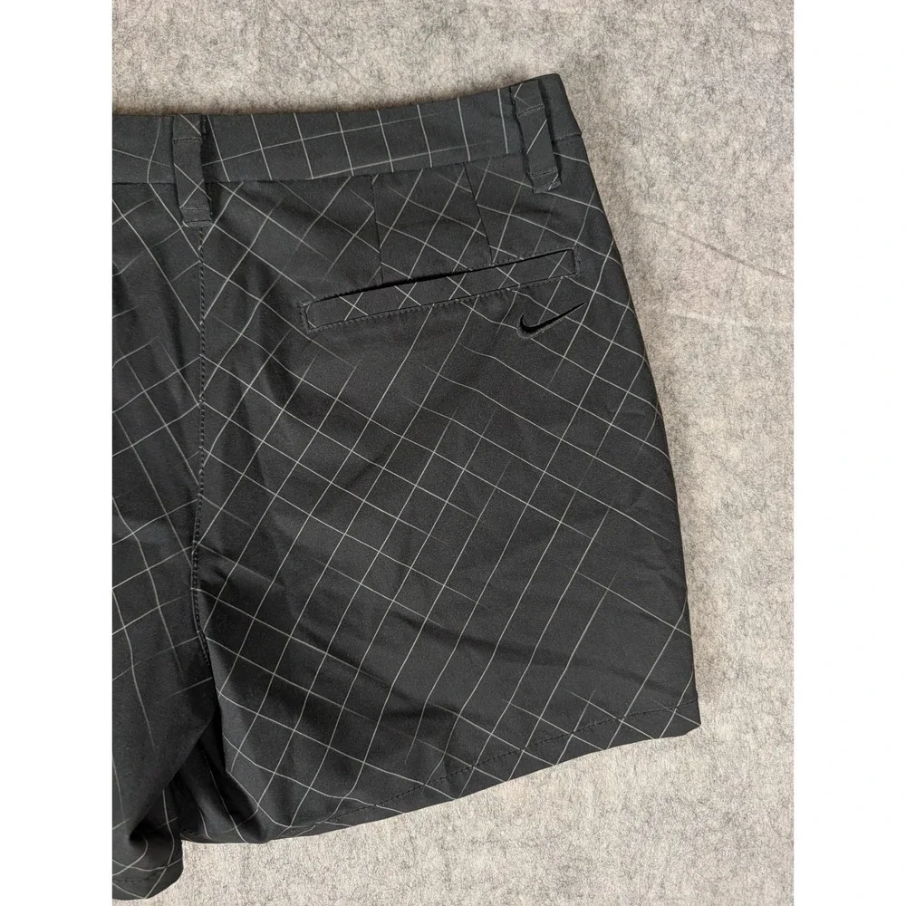 Nike Golf Dri-FIT Shorts Mens Black White Grid Geometric Athletic 6086